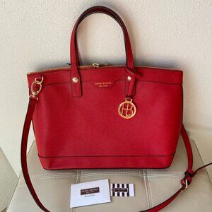Henri Bendel top handle RED SATCHEL leather bag